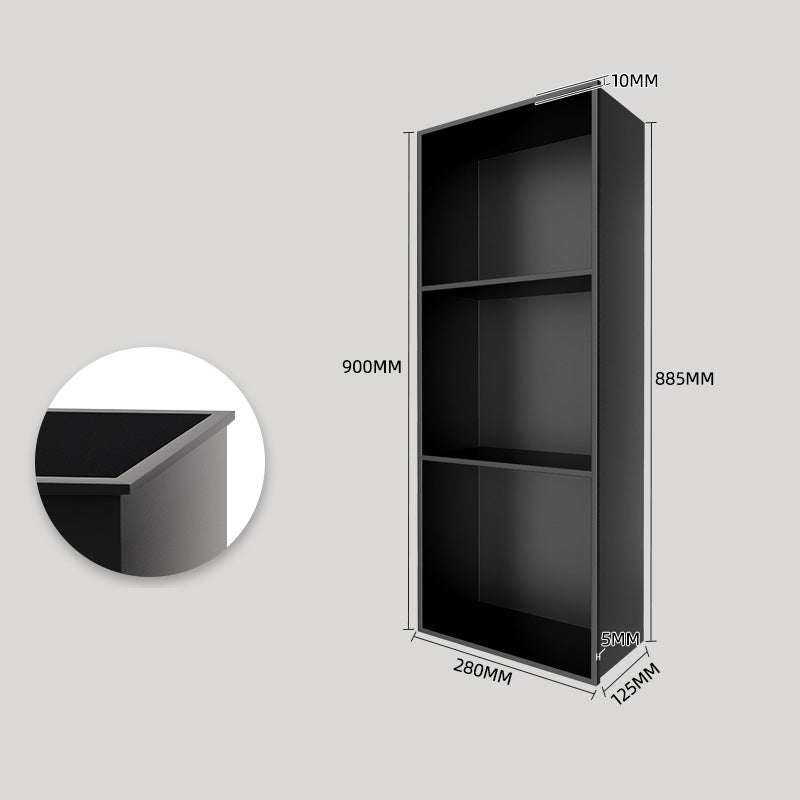 Rothnow® black square shower niche with three-layer shelves for bathroom storage, wall-mounted design.