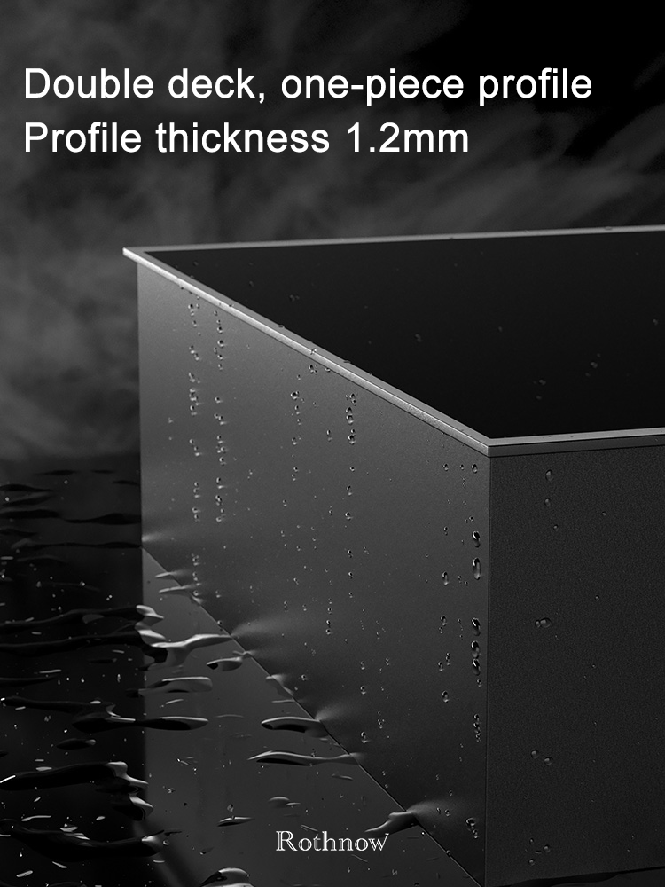 Black Rothnow® Square Shower Niche with 4-layer design, wall-mounted 壁龛 for modern bathroom storage