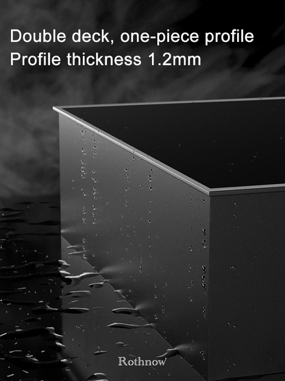 Black Rothnow® Square Shower Niche with 4-layer design, wall-mounted 壁龛 for modern bathroom storage