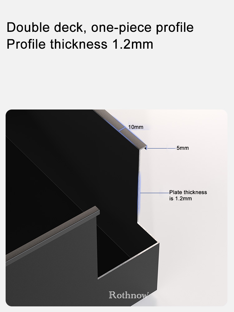 Rothnow® black square shower niche with four-layer design, wall-mounted bathroom storage shelf for toiletries.