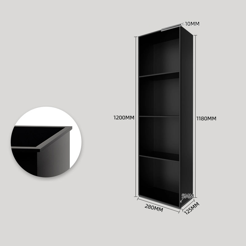 Rothnow® Square Shower Niche in black with four layered shelves, wall-mounted bathroom storage for shower essentials.