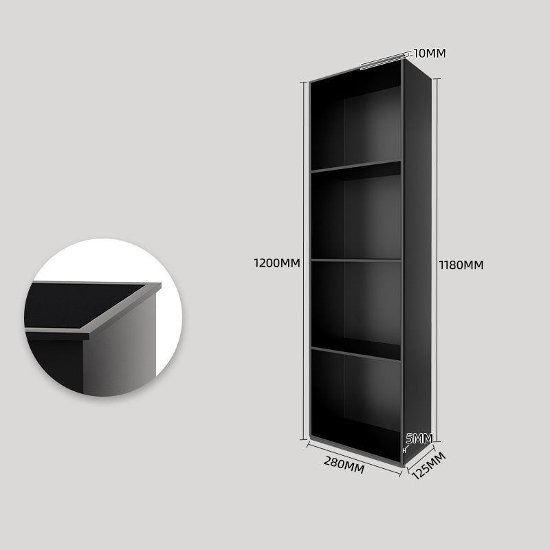 Black Rothnow Square Shower Niche with four-layer design, wall-mounted bathroom storage for toiletries.