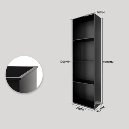 Black Rothnow Square Shower Niche with four-layer design, wall-mounted bathroom storage for toiletries.