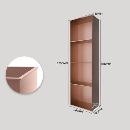 Black Rothnow® square shower niche with four layered compartments, wall-mounted bathroom storage for toiletries.