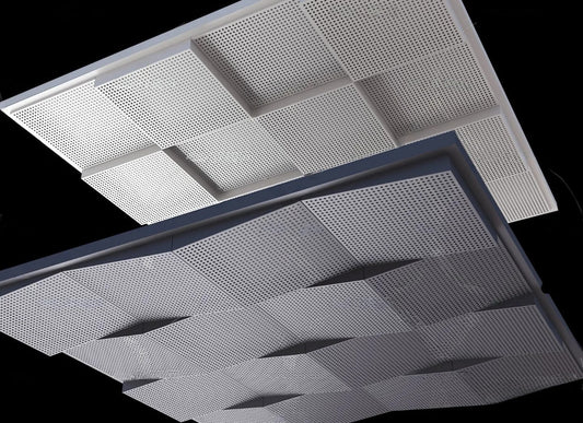 Black Rothnow aluminum ceiling panel, customized size, lightweight and durable ceiling tile for modern interior spaces.