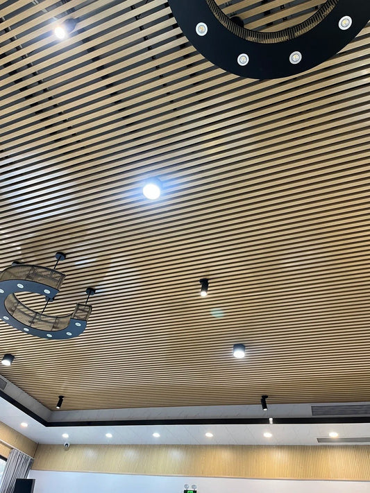 Black Rothnow aluminum ceiling panel from the Rothnow® Ceiling-RNAC04 series, customized size, with a smooth, modern finish.