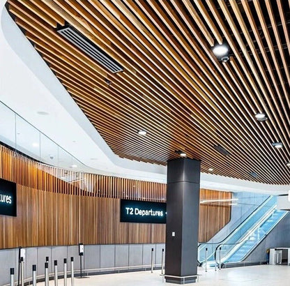 Black Rothnow aluminum ceiling panel from the Rothnow® RNAC04 series, customized size, lightweight and durable ceiling installation.