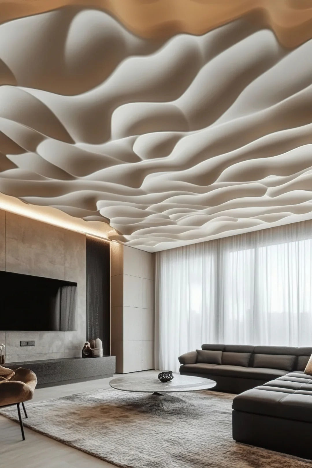 Black Rothnow aluminum ceiling panel RNAC05, customized size, sleek and modern design for interior ceiling applications.