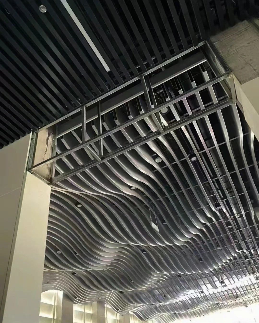 Black Rothnow Aluminum Ceiling RNAC06, customized-sized ceiling panel with sleek, durable aluminum finish for modern interiors.