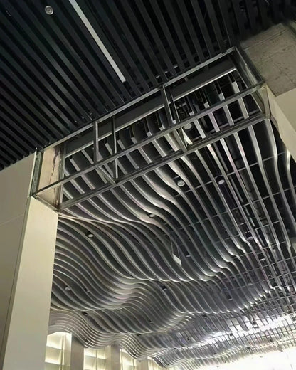 Black Rothnow Aluminum Ceiling RNAC06, customized-sized ceiling panel with sleek, durable aluminum finish for modern interiors.