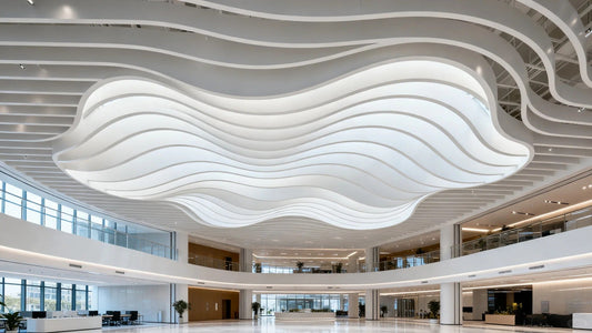 Black Rothnow aluminum ceiling panel from the Rothnow® ceiling series, featuring a sleek, customized size design.