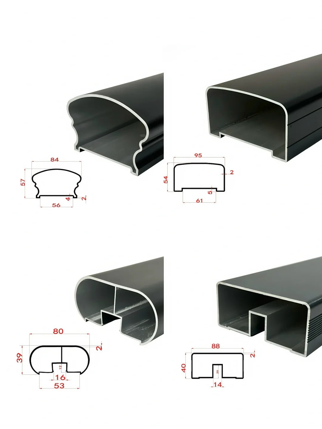 Rothnow aluminum glass railing RNAR01 in black, custom-sized safety barrier with sleek glass panels for modern outdoor spaces.