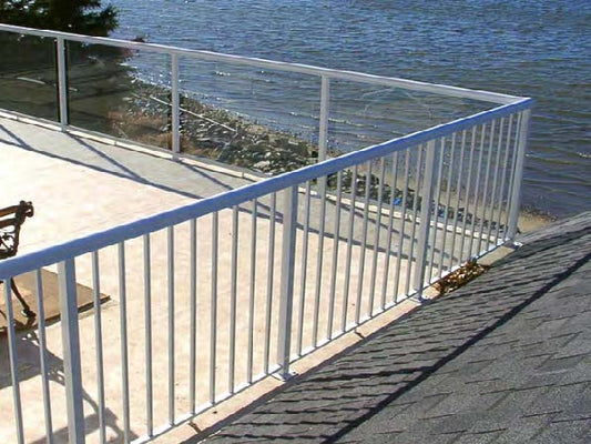 Black Rothnow aluminum railing RNAR03 with customized size, showcasing sturdy, sleek safety barrier for residential or commercial use.