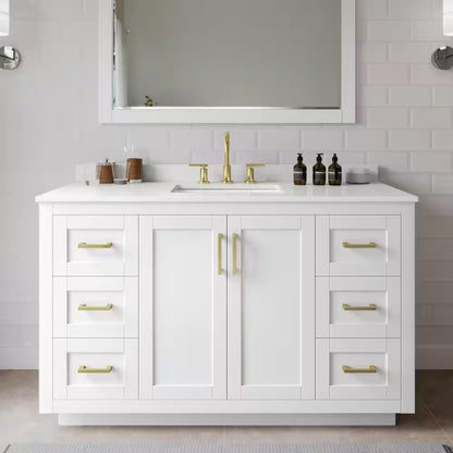 Black Rothnow® bathroom vanity RNBV06 with customized size and sleek design, featuring a protective guard or railing.