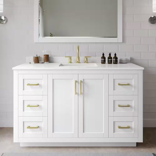 Black Rothnow® bathroom vanity RNBV06 with customized size and sleek design, featuring a protective guard or railing.