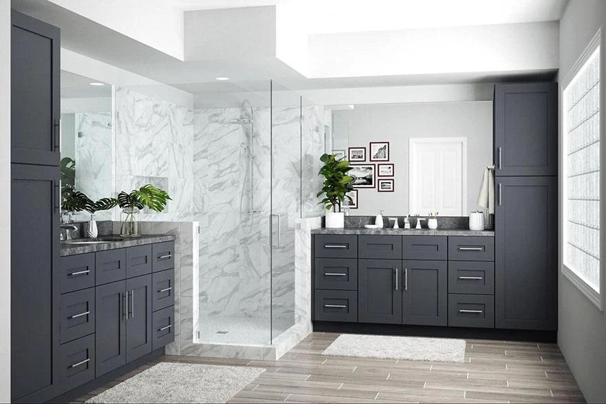 Black Rothnow Bathroom Vanity RNBV07 with customizable size and sleek design, featuring a sturdy护栏 for modern bathroom decor.