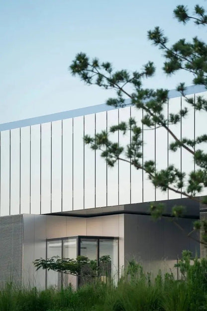 Black Rothnow aluminum panel curtain wall window, customized size, modern architectural design for building facade.