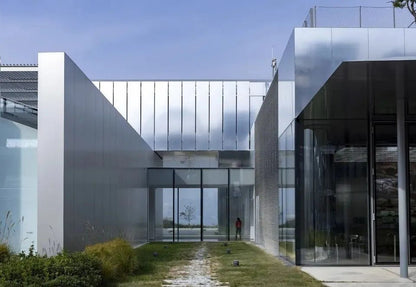 Black Rothnow aluminum curtain wall panel with customizable size, used as a modern exterior window wall system.