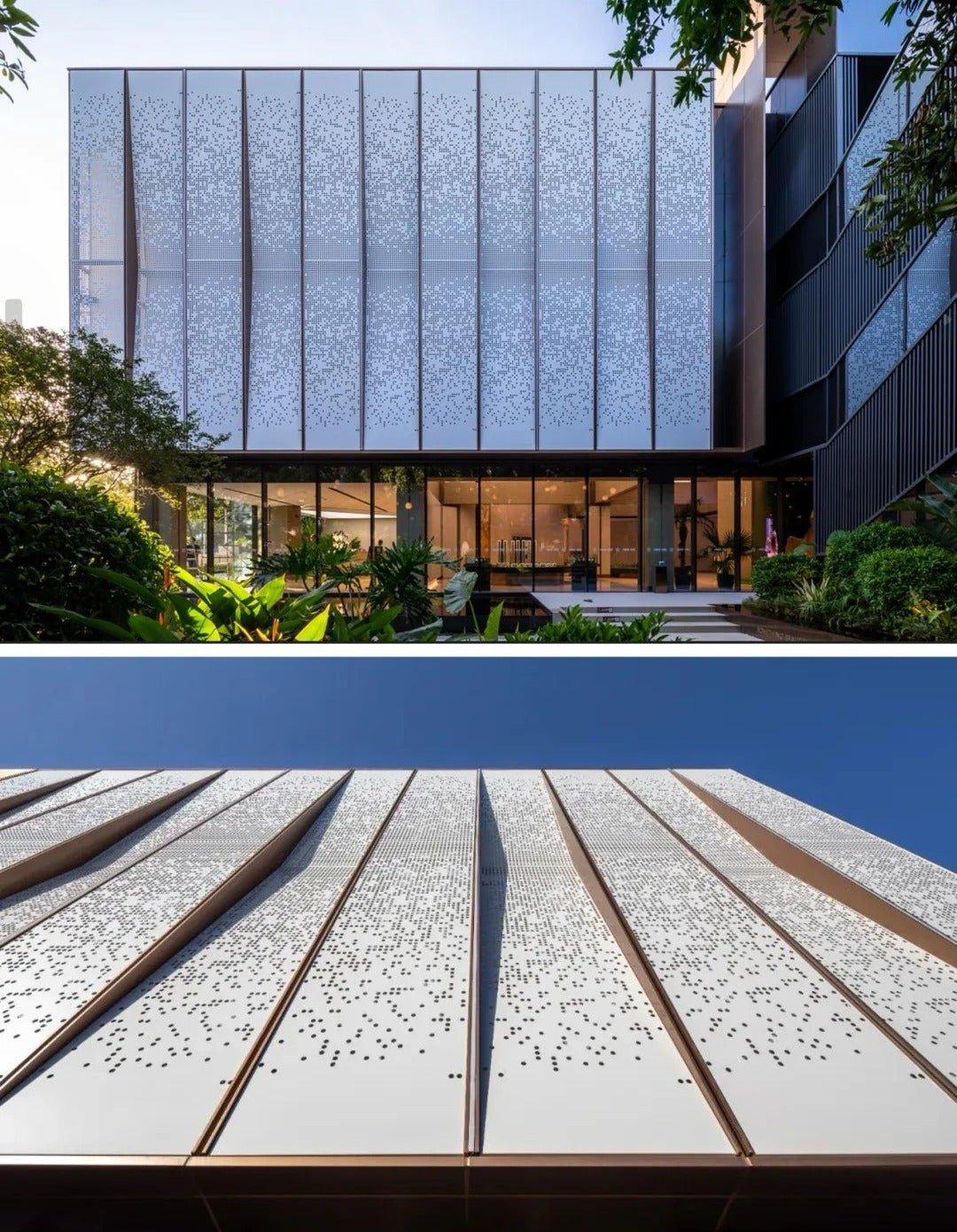 Black Rothnow aluminum panel curtain wall window, customized size, modern exterior building facade, sleek and durable design