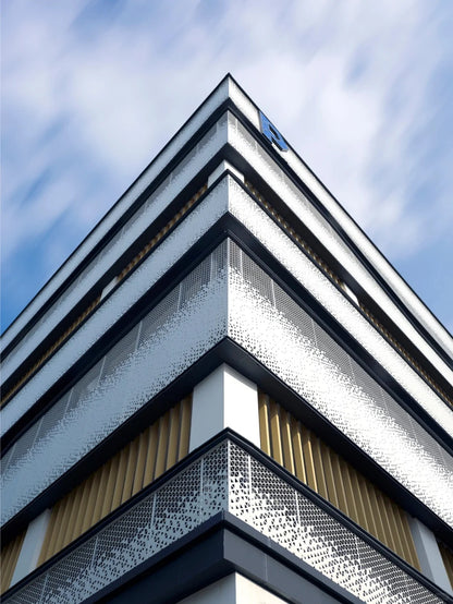 Black Rothnow® aluminum curtain wall panel with customized size, showcasing sleek modern design and structural glass installation.