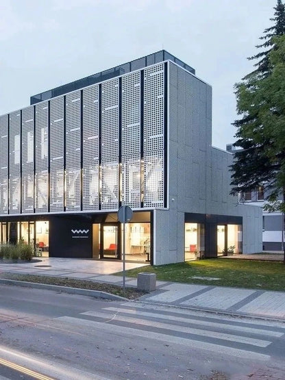 Black Rothnow® aluminum panel curtain wall, customized size, featuring sleek window design and modern architectural style.