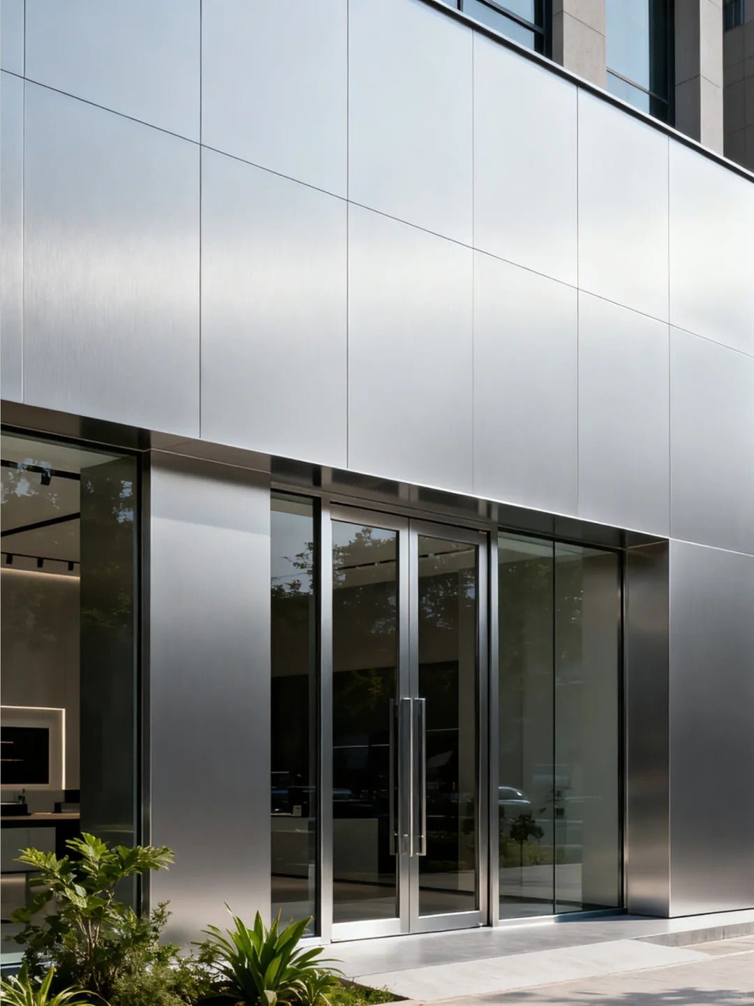 Rothnow® aluminum panel curtain wall with black finish, customized size, featuring sleek window design for modern building facades.