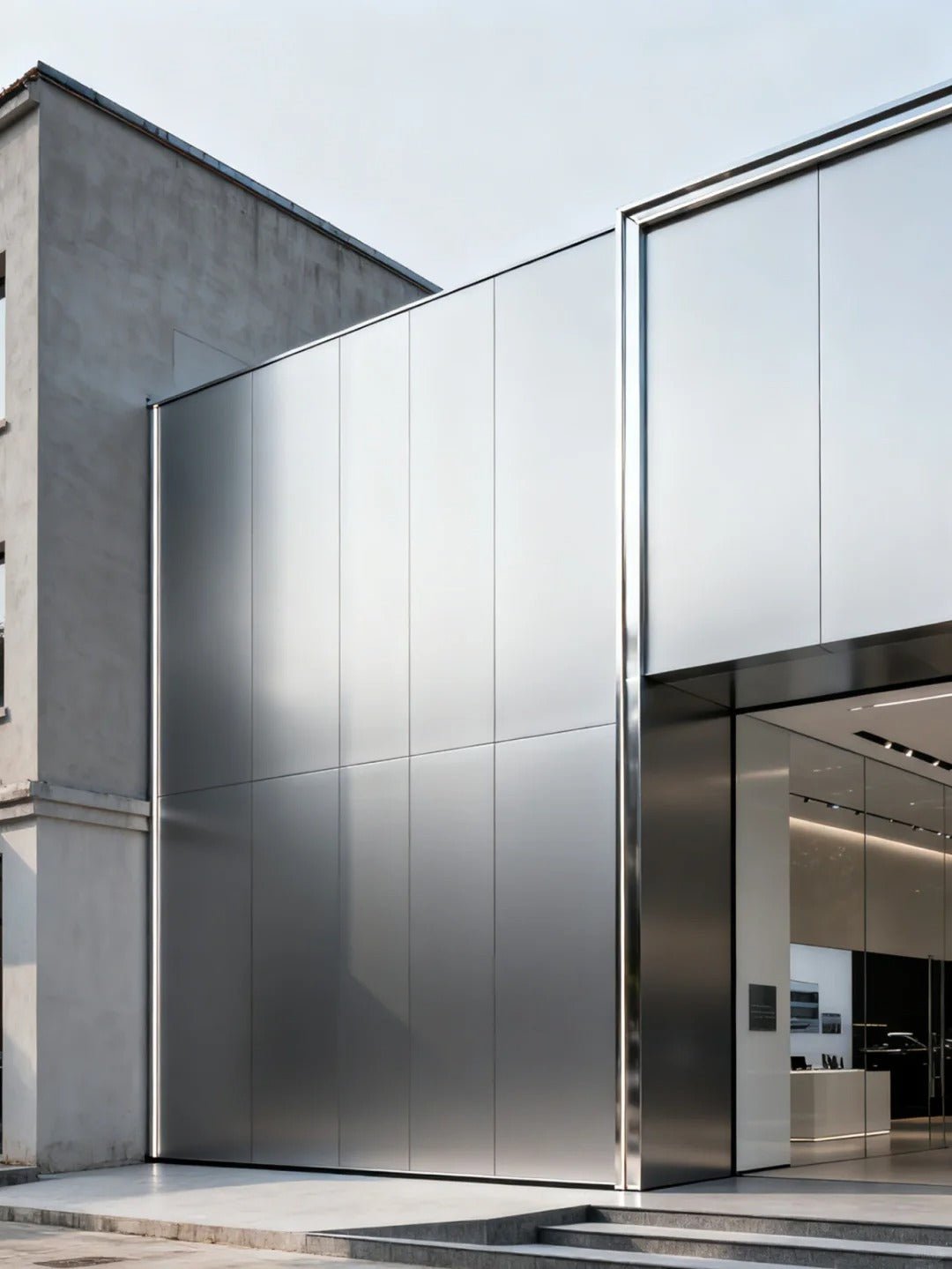 Rothnow® Aluminum Panel Curtain Wall RNAC12 in black, showcasing a customized size window with sleek, modern design.