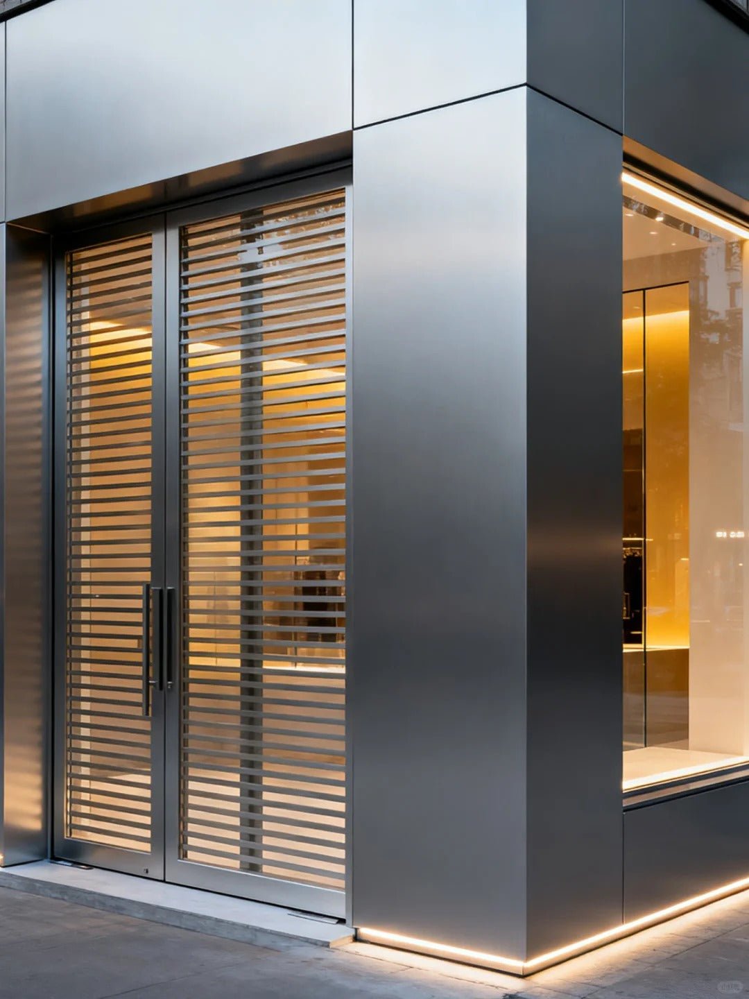 Black Rothnow aluminum panel curtain wall window, customized size, modern architectural design, with sleek aluminum framing.