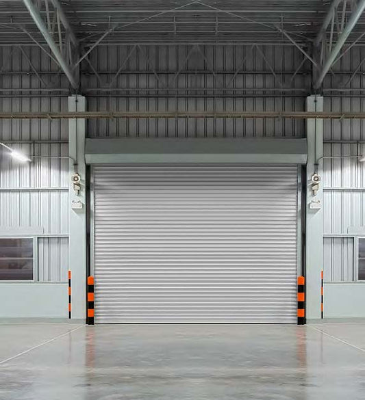 Black Rothnow aluminum roll-up garage door, customized size, featuring sleek and durable design for residential or commercial use.