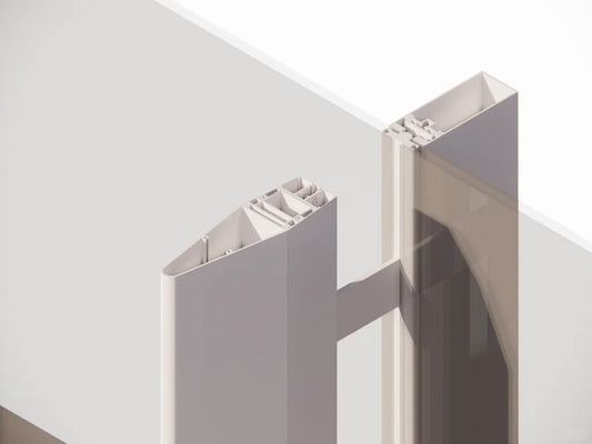 Rothnow® glass curtain wall with exposed black frame, showcasing sleek, modern architectural design and large glass panels.
