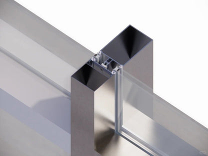 Rothnow® Glass Curtain Wall RNGC01 with exposed black frame, showcasing sleek, modern exterior glass architectural curtain wall system.