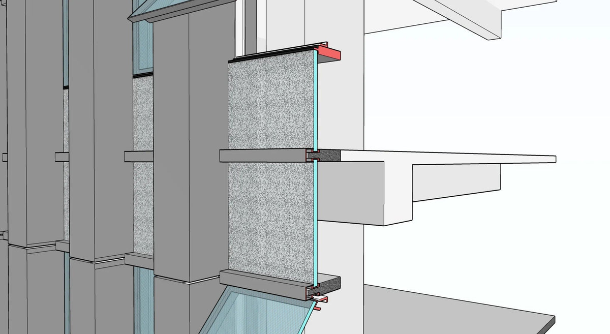 Rothnow® glass curtain wall with exposed black aluminum frame, showcasing sleek, modern design for building facade applications.