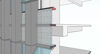 Rothnow® glass curtain wall with exposed black aluminum frame, showcasing sleek, modern design for building facade applications.