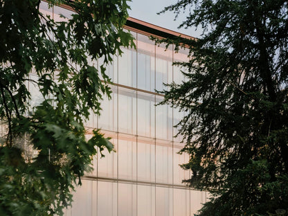 Rothnow® glass curtain wall with exposed black aluminum frame, showcasing sleek, modern architectural window design.