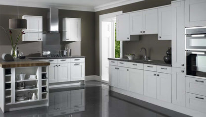 Black Rothnow solid wood kitchen cabinet with customizable size, featuring a sturdy railing design for modern kitchen storage.