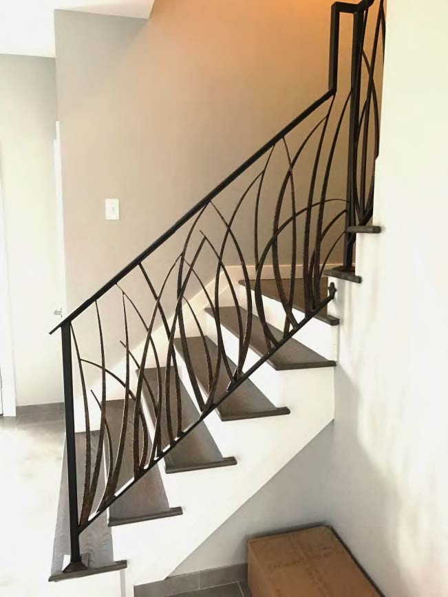 Black Rothnow laser-cutting railing and fence with intricate design, suitable for custom-sized outdoor fencing and railing applications.