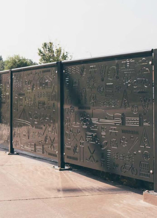 Black Rothnow laser-cutting railing and fence with intricate design, custom-sized for outdoor safety and decorative fencing.