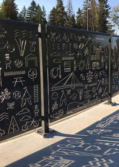 Black Rothnow laser-cutting railing and fence with intricate design, custom size, showcasing durable metal craftsmanship.