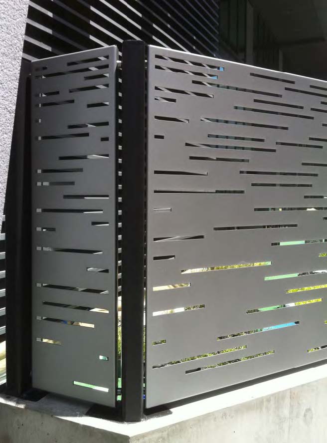 Black Rothnow laser-cutting railing and fence with intricate design, customized size for outdoor safety and decorative fencing.