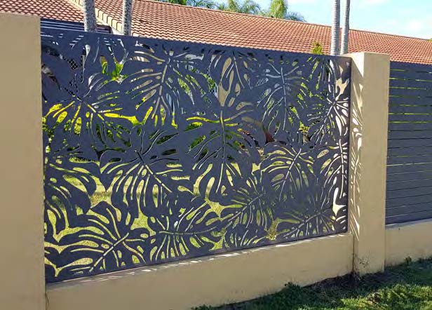 Black Rothnow laser-cutting railing and fence, customized size, decorative metal fencing for outdoor use.