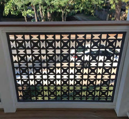 Rothnow® black laser-cutting railing and fence with intricate pattern, customized size, durable metal construction for outdoor use