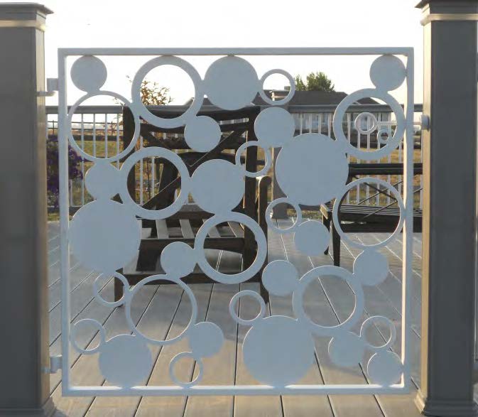 Rothnow laser-cutting black railing and fence, customized size, decorative metal fence panel with intricate design.