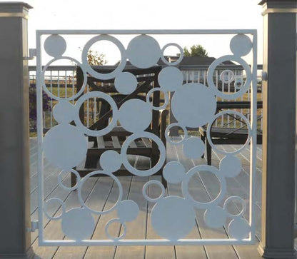 Rothnow laser-cutting black railing and fence, customized size, decorative metal fence panel with intricate design.