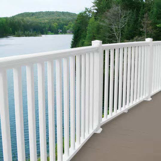 Black Rothnow PVC railing and fence section with customizable size, showcasing durable, weather-resistant fencing design.