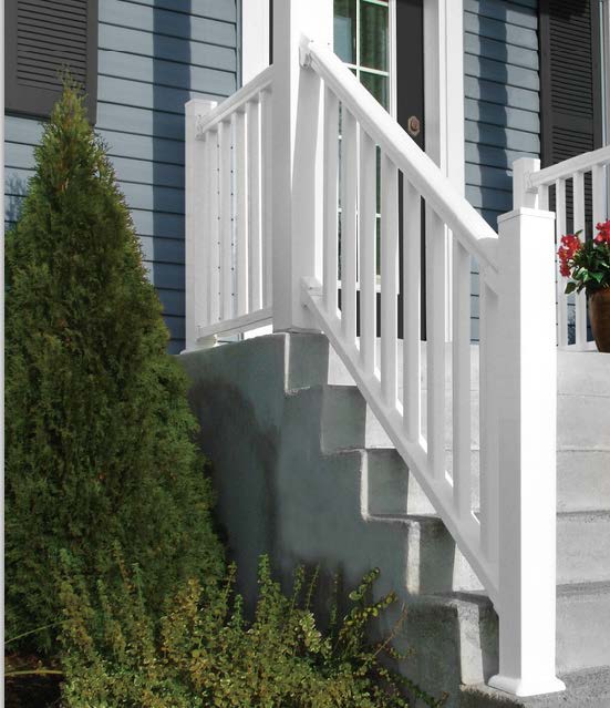 Black Rothnow PVC railing and fence with customized size, showcasing durable, sleek design for outdoor safety and decoration.