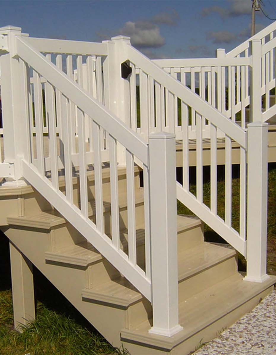 Black Rothnow PVC railing and fence with customizable size, featuring sturdy vertical slats and smooth finish.