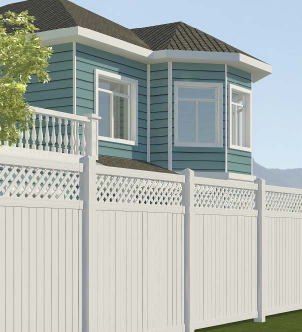Black Rothnow PVC railing and fence, customized size, showcasing durable fencing with clean, modern design and smooth finish.