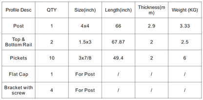 Black Rothnow PVC railing and fence, customizable size, durable outdoor fencing with secure slat design.