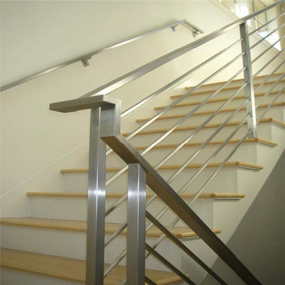 Black Rothnow Rod Bar Railing RNRR02 for balcony, custom-sized safety railing with sleek, durable metal design.