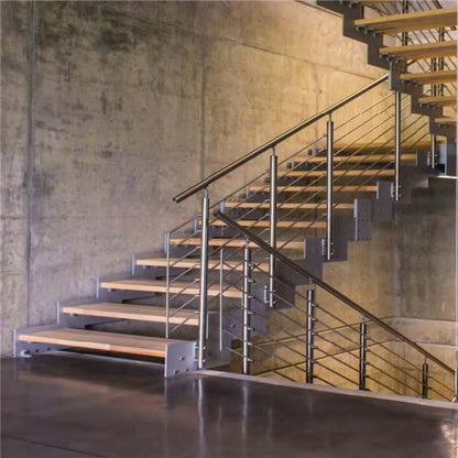 Black Rothnow® rod bar railing for balcony, custom-sized safety guard, sturdy metal barrier for outdoor or indoor use.